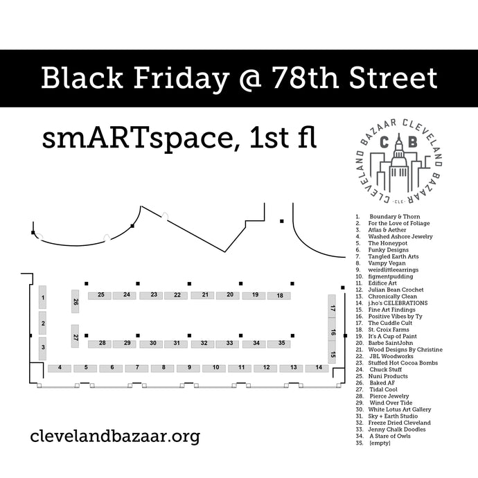 Map for Black Friday and Akron Bazaar this weekend!