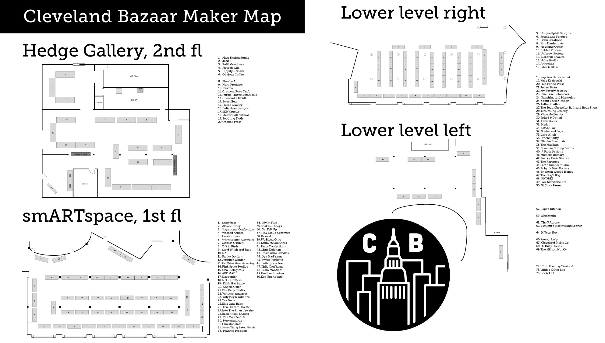 Maker Map for this weekend at 78th Street Studios! Cleveland Bazaar